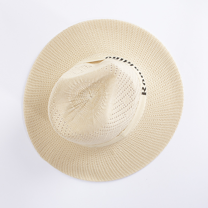 Wide Brim Cowboy Hat For Men Breathable Summer Sun Protection_voghion.com