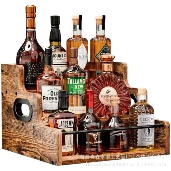 Desktop kitchen condiment rack wooden kitchen three-layer condiment…