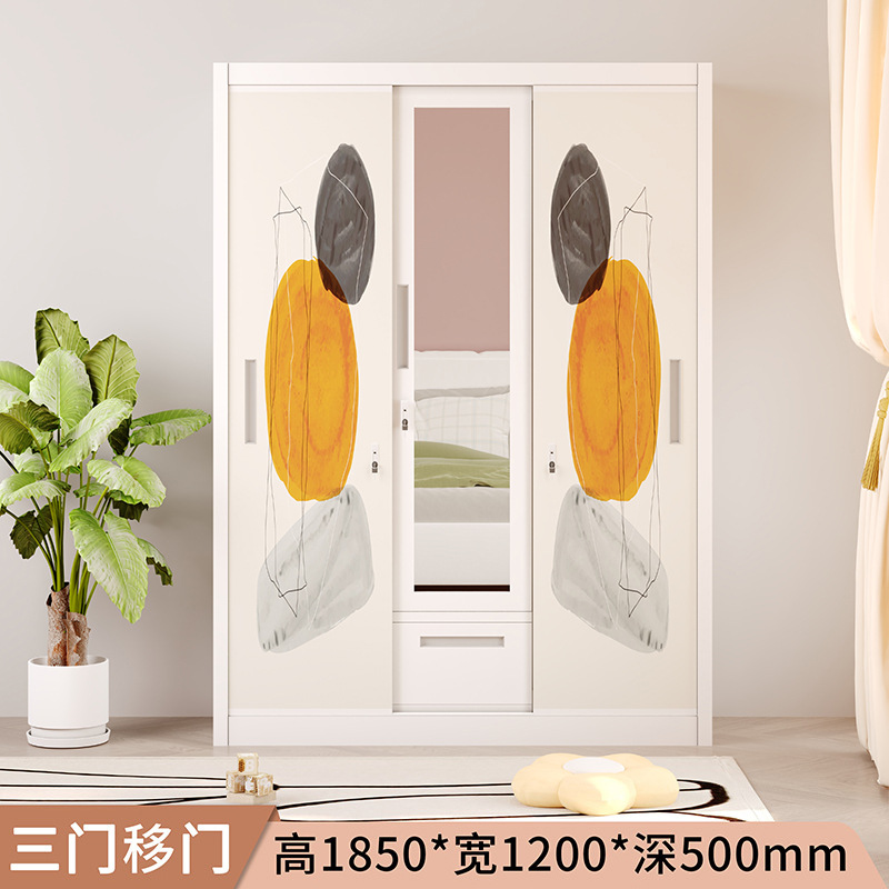 Asia oriental más vendido armario de impresión transfronterizo casillero para el hogar puerta corredera armario de almacenamiento de dormitorio para niños fábrica de comercio exterior image 19