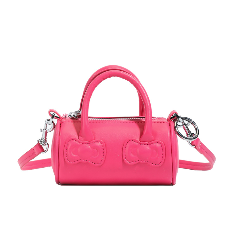 Nuevo niño bolsas de cubo de mano lindas bolsas de hombro para niñas de color sólido mini bolsas de almohada para niños y niñas