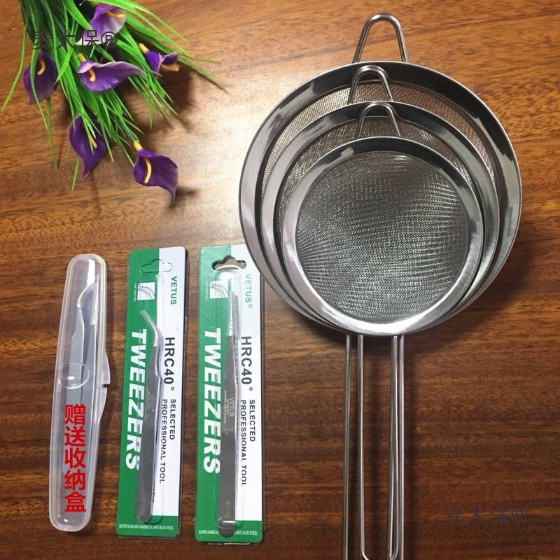 燕窝挑毛挑毛镊子工具不锈钢漏勺网漏过滤网清洗套装组合麦太保
