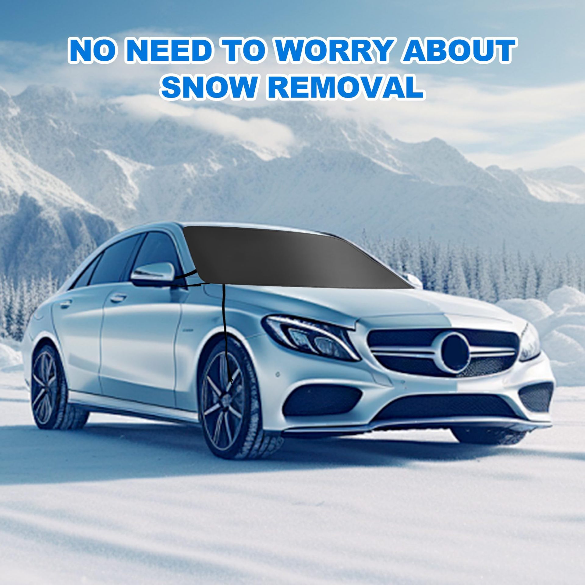 Cross-Border Car Snow Cover, Anti-Frost Cover, Magnetic Suction, Thickened and Enlarged Snow Shield, Front Windshield Car Sunshade, Sun Block