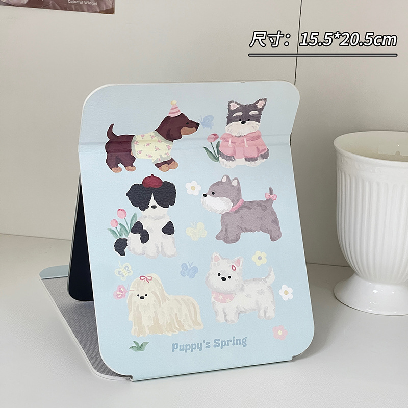 Spot nuevo espejo de maquillaje de escritorio portátil y simple espejo de tocador plegable portátil para mujer espejo de dormitorio para estudiantes en casa