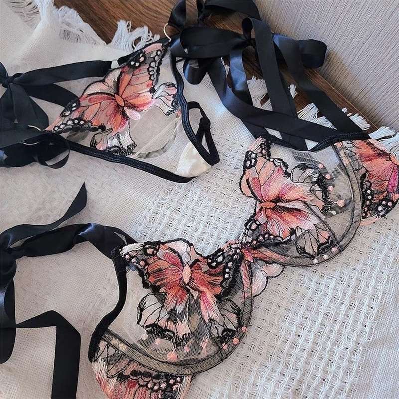 Lace transparent ultra thin sexy bra