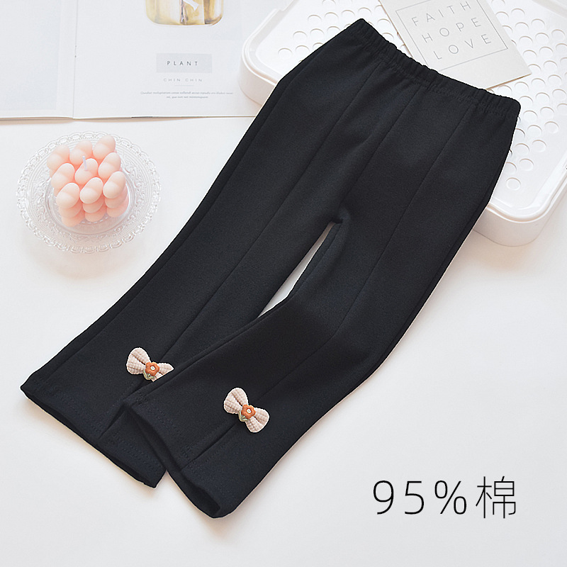 Primavera y otoño niñas leggings para niños pequeños niñas pantalones elásticos para bebés delgados y explosivos de estilo extranjero pantalones de boquilla