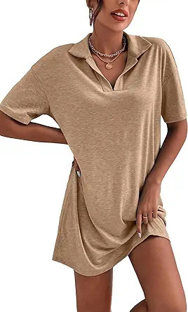 Women's Regular Dress Simple Style Turndown Short Sleeve Solid Color Knee-Length Daily display picture 3