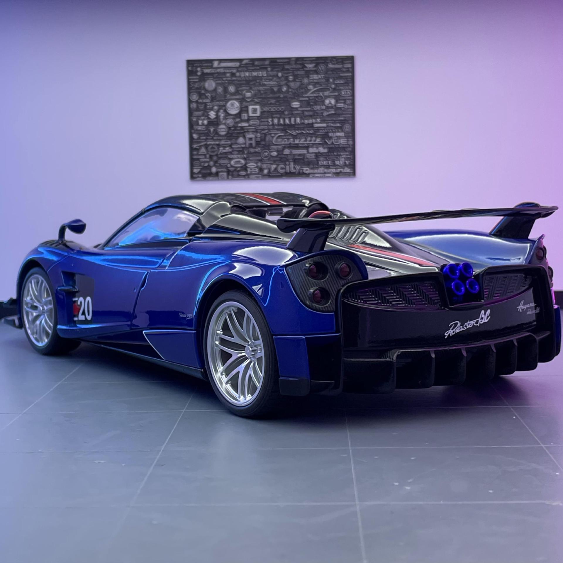 Qiyi aleación coche modelo 1:18 simulación Pagani convertible coche deportivo deslizante sonido y luz juguete coche música modelo Decoración