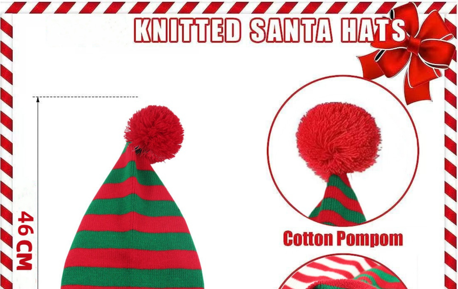 Adult knitted Christmas hat Elf Santa Beanies Red and green knitted crochet hat_voghion.com