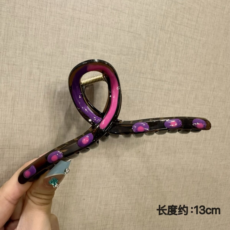 日系高级可爱い透白ポイントファッション多発甘い量大きいサイズ后头部サメ少女ヘアクリップ髪饰り|undefined