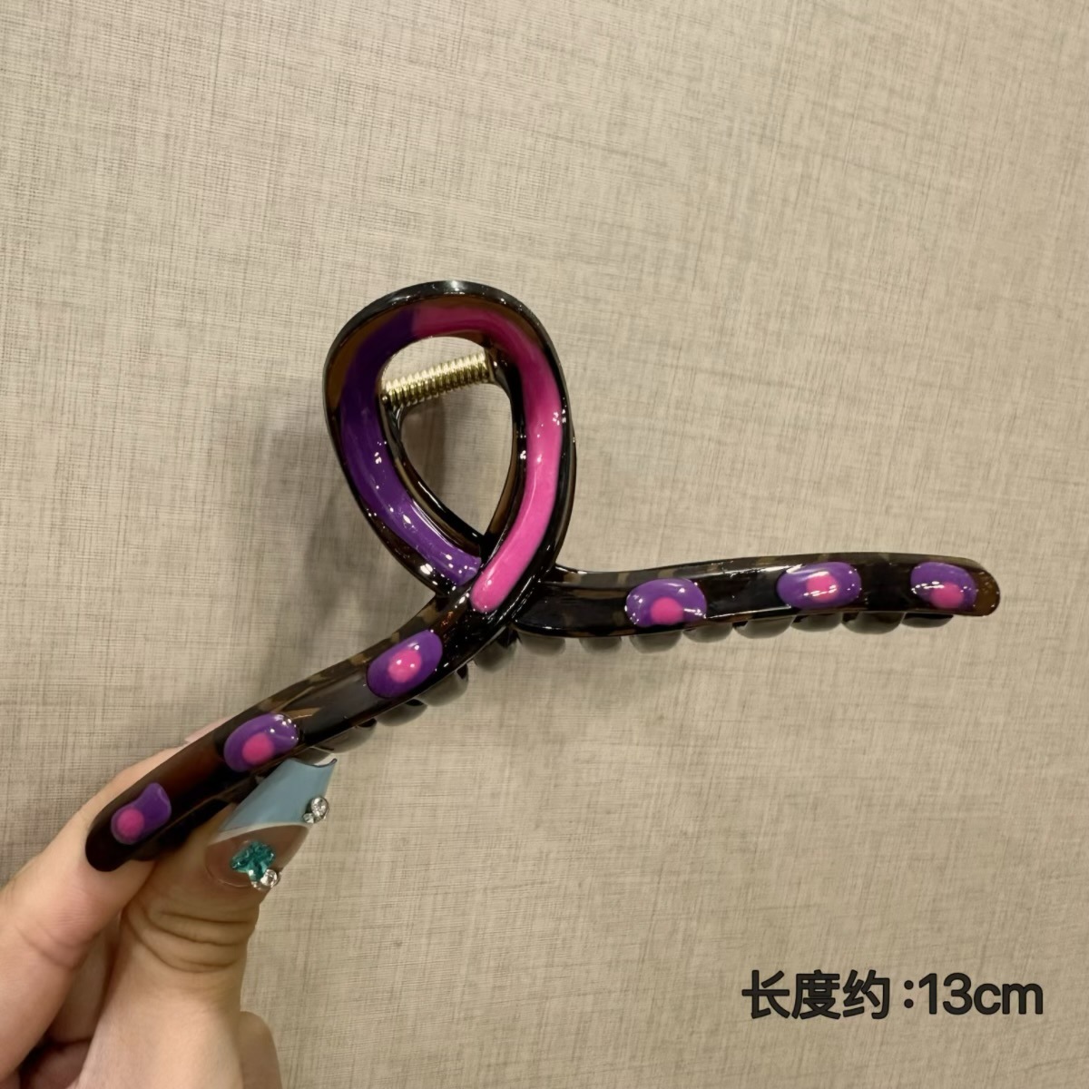Wave dot cross purple-13cm