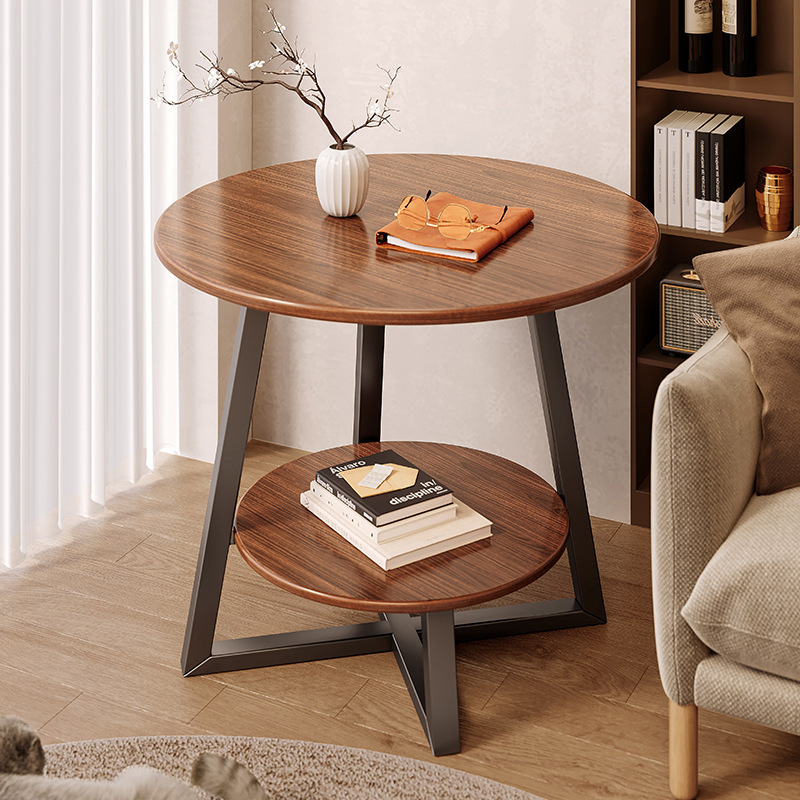 Small Round Table Sofa Side Table Light Luxury Coffee Table Mini Small Tea Table Living Room Household Corner Table Simple Small Table for Rental House