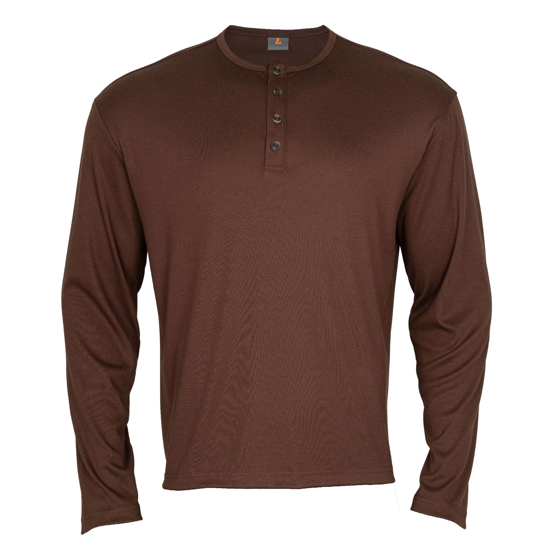 ETAI ropa de hombre primavera y otoño de manga larga camiseta de color sólido Henry camiseta hombre simple casual cuello redondo suelto con base