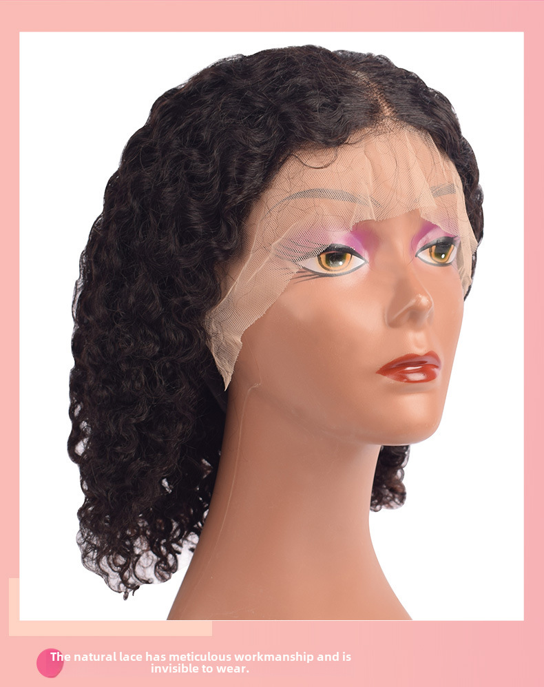 Synthetische Deep Wave Bob Perücke Mit Lace Front Für Damen_voghion.com