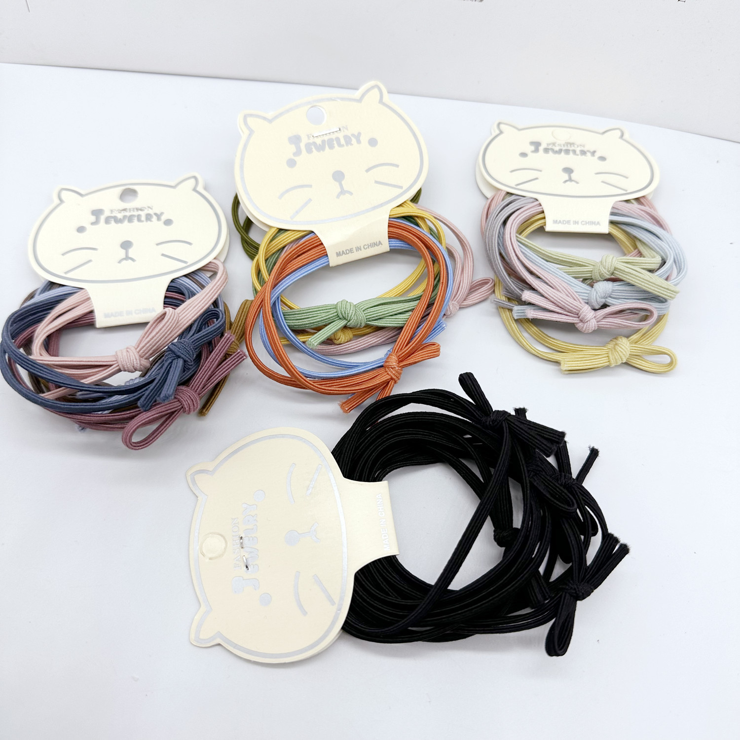 2023 Spring Hand-woven Thick Knot Hair Tie Korean Style Fresh High Elastic Hair Accessory with 2 Yuan Order Card