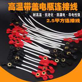 电动车电池接线电瓶线2.5平方带帽纯铜防阻燃两轮车电瓶连接线