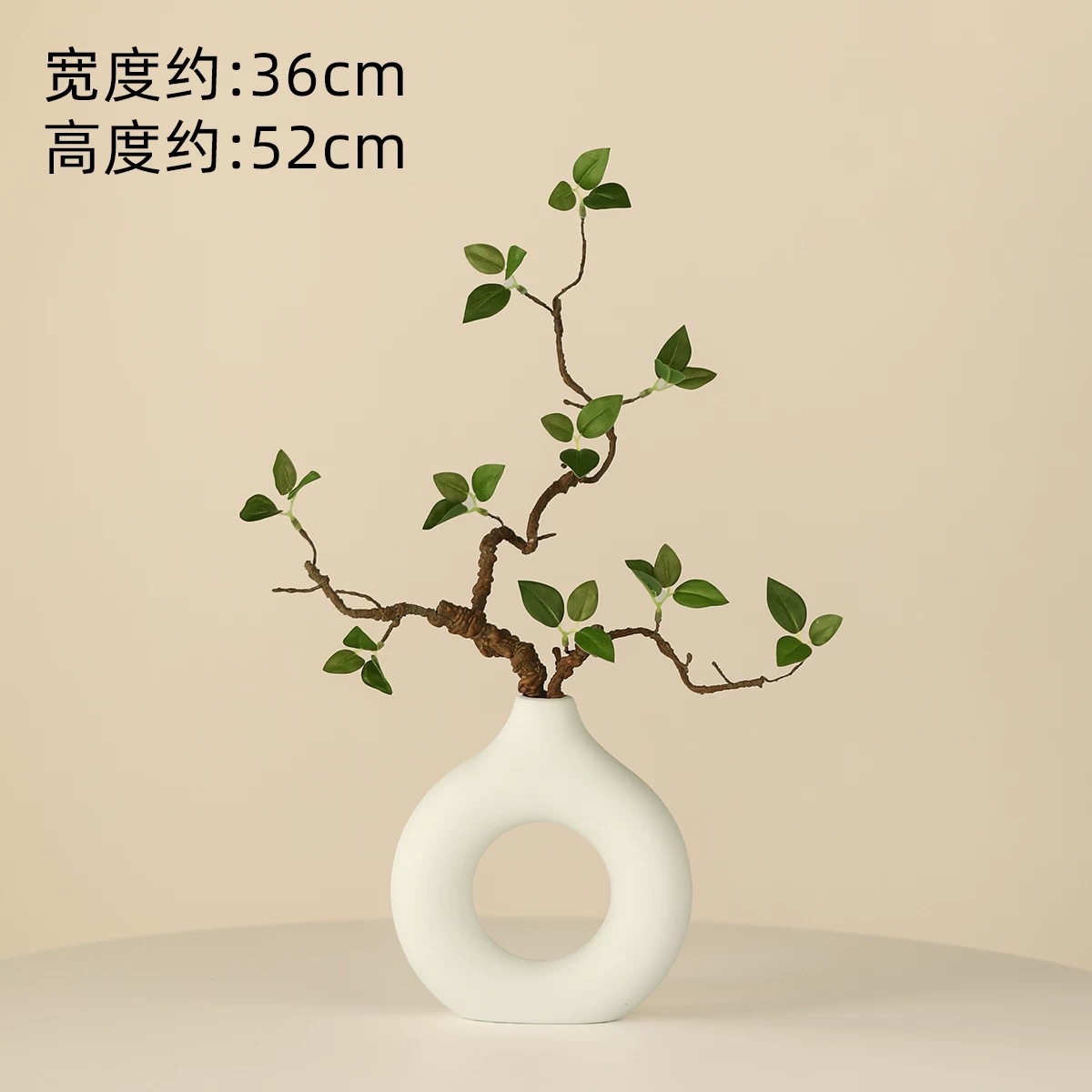 도넛 화이트 + 시뮬레이션된 녹색 새싹