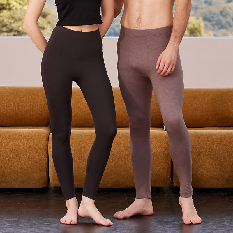 Quần legging len nguyên chất mỏng Hengyuanxiang ôm sát, giữ ấm mùa thu đông — Màu xanh hải quân nam
