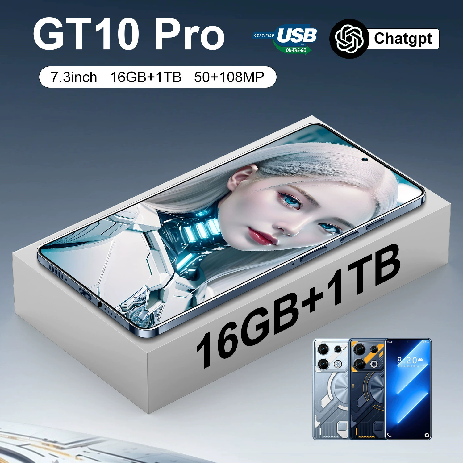 Hot-selling Ozon GT10PRO мобильный телефон все-в-одном, 16+1ТБ, Android смартфон