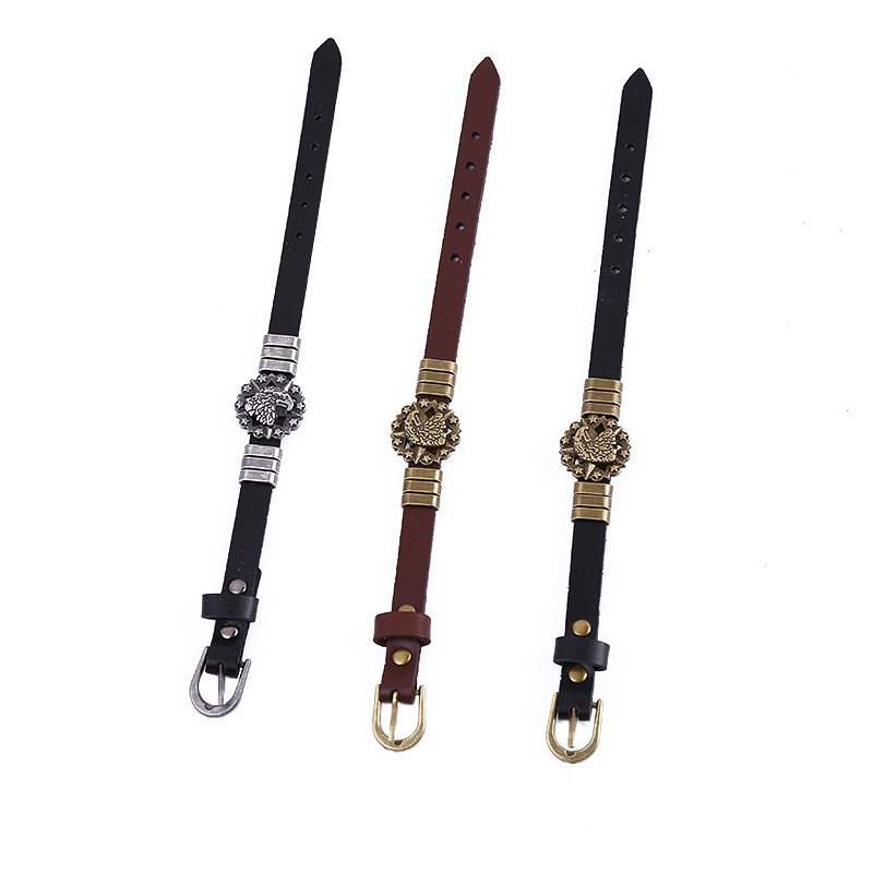 Men's Watch Buckle New Bracelet Alloy Head LOGO Rivet Cowhide New Cross-border Listing Men's Watch Buckle New Bracelet Alloy Head LOGO Rivet Cowhide New Cross-border Listing