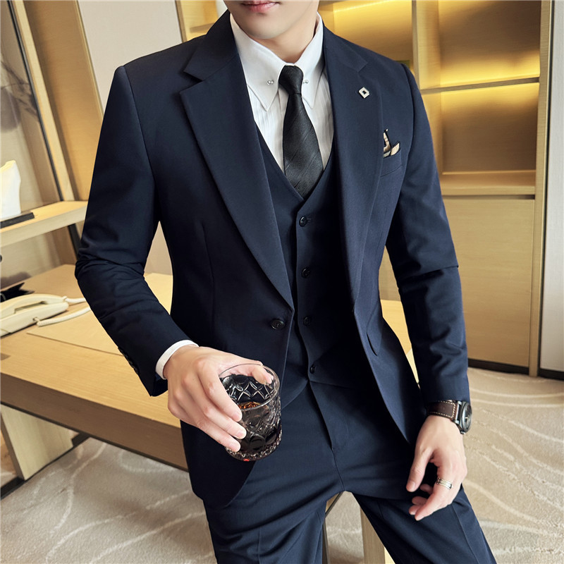 Special factory wholesale men's business suit high quality suit suit work commuter suit flat barge collar buckle west Special factory wholesale men's business suit high quality suit suit work commuter suit flat barge collar buckle west
