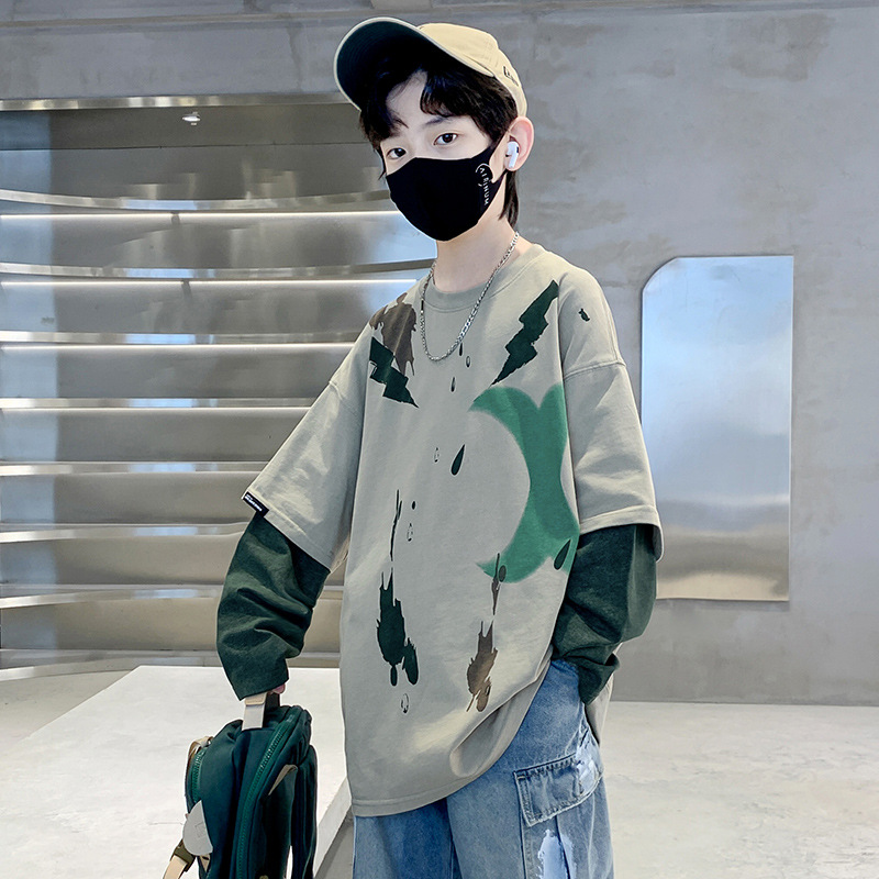 Spring Boys Hoodie New Children's Clothing Big Boy Cartoon Thin Hoodie Long Sleeve Pajama Top Individual Stylish