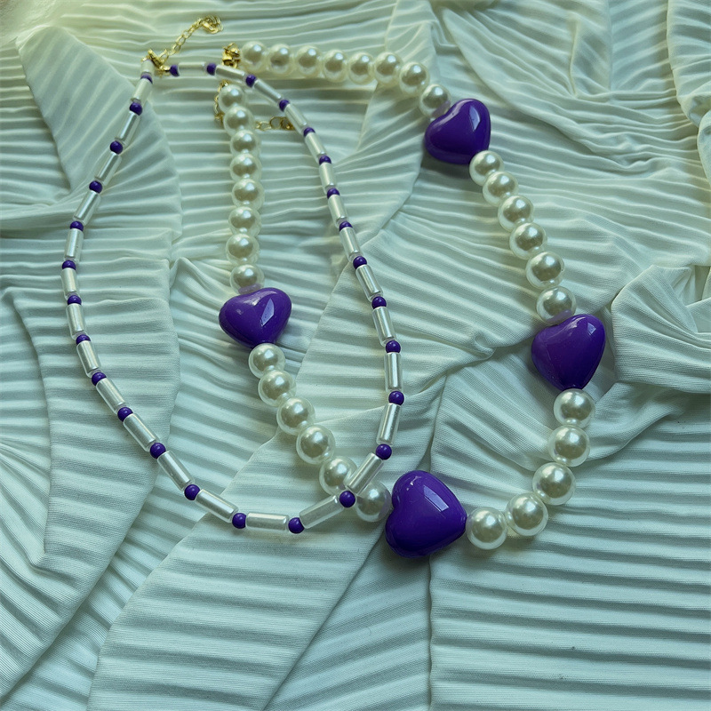 1 Piece Vacation Heart Shape Imitation Pearl Beaded Womenu0027S Choker