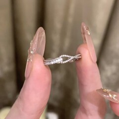 新款闪交叉镶钻戒指新款韩系清冷感百搭小众戒时尚个性戒直播批发
