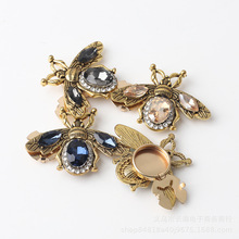 跨境button cover蜜蜂镶钻纽扣套合金宝石袖扣衬衫服饰纽扣装饰扣