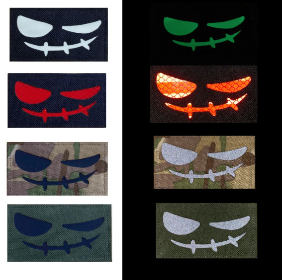 百灵鱼夜光反光刺绣布贴魔术户外用品亚马逊包配刺绣花布贴臂章魔