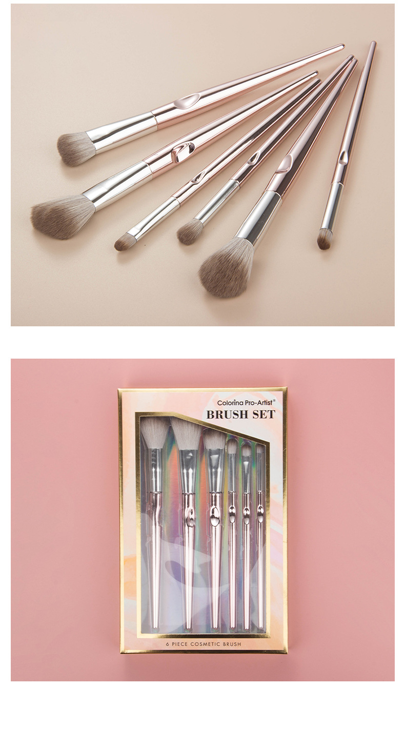 Cross-border export foundation brush, colored makeup brush set, complete set of loose powder, eyeshadow, lip brush, concealer box, beauty tools undefined