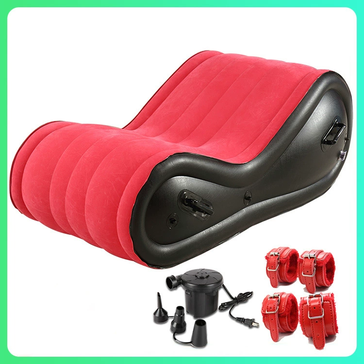 НадуваемаяLoveseat диван, взрослый регулируемое положение, красный бархатный финиш, размеры 50×31×19.5 см