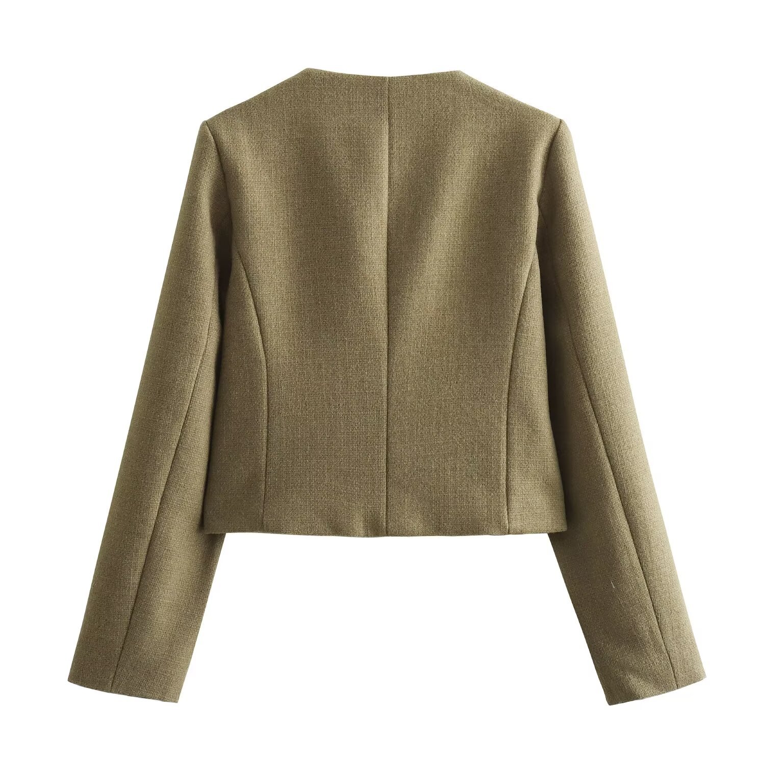 420g Weight Casual Jacket Outerwear Type Long Sleeve Sleeve Length Single Breasted Placket Type Regular Sleeve Sleeve Type Polyester Fabric Type Short Top Length Coat Tops Type Casual, Daily Occasion Round Neck Neckline Regular Fit Fit Type Solid Color Pattern Spring, Autumn Season Women's Gender Pocket Design Elegant, Streetwear Style Women's Elegant Streetwear Solid Color Pocket Single Breasted Coat Casual Jacket 18