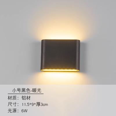 Pequeño modelo negro-luz blanca cálida 6W