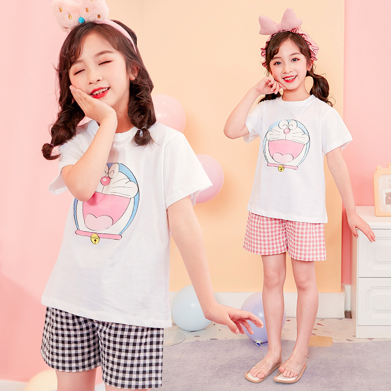 Doraemon Children's clothing girl Home Furnishings suit 21 summer new pattern children pajamas CUHK leisure time Two piece set