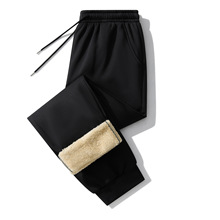 OOTD跨境男士休闲裤冬季潮牌加绒加厚裤子男羊羔绒保暖青年束脚裤