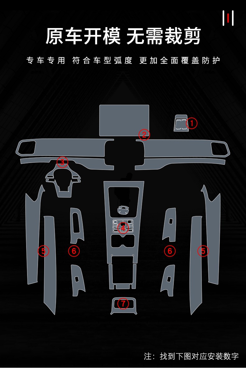 19-25 Byd Song Pro New Energy Center Console Interior Sticker Car Modified Paint Transparent Tpu Protective Film