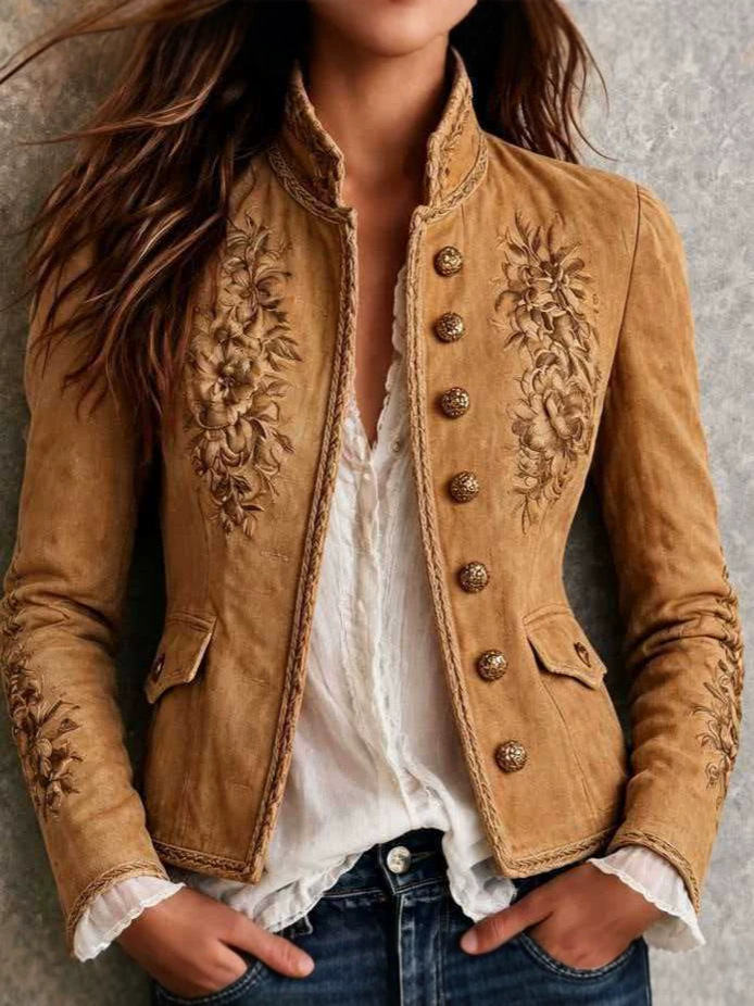 2026 Cross-border Amazon European and American Independent Station Spring/Autumn Western Casual Style Printed Button Jacket New Arrival
