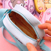 Cartoon shoulder bag, double-sided polyurethane one-shoulder bag with zipper