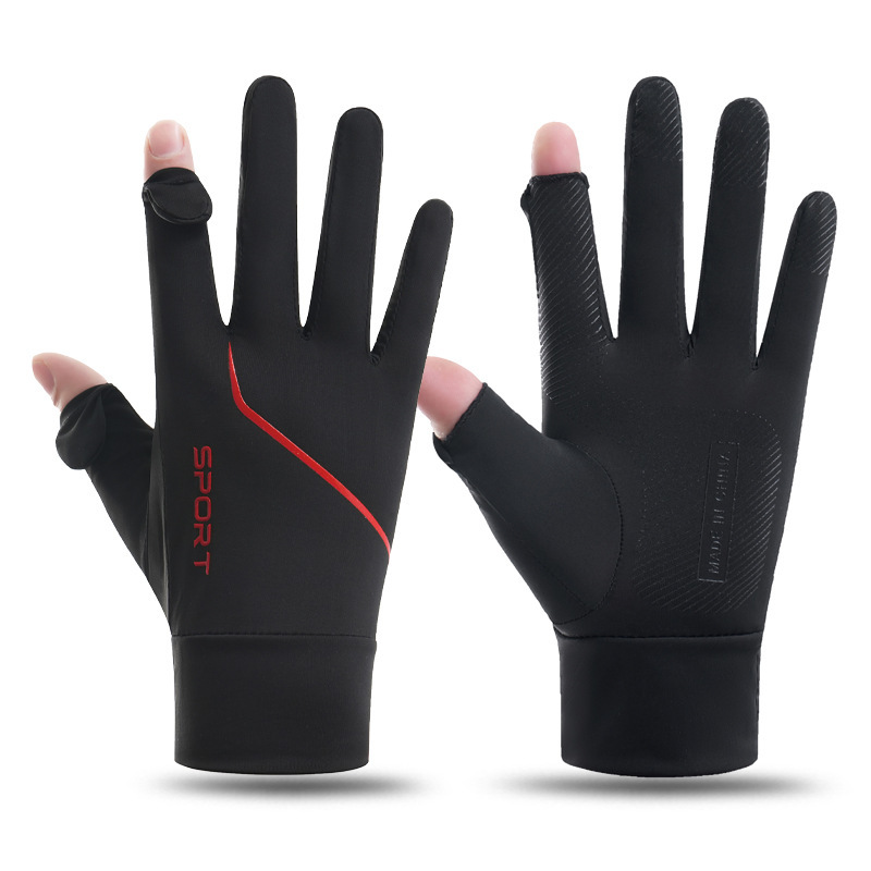 Guantes de protección solar para hombres verano anti-deslizante anti-UV conducir para llevar luas guantes de hielo de pesca