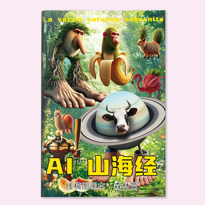 Иностранная книга о горах и морях, иллюстрированная книга, иностранное издание, детская раскраска, книга для рисования