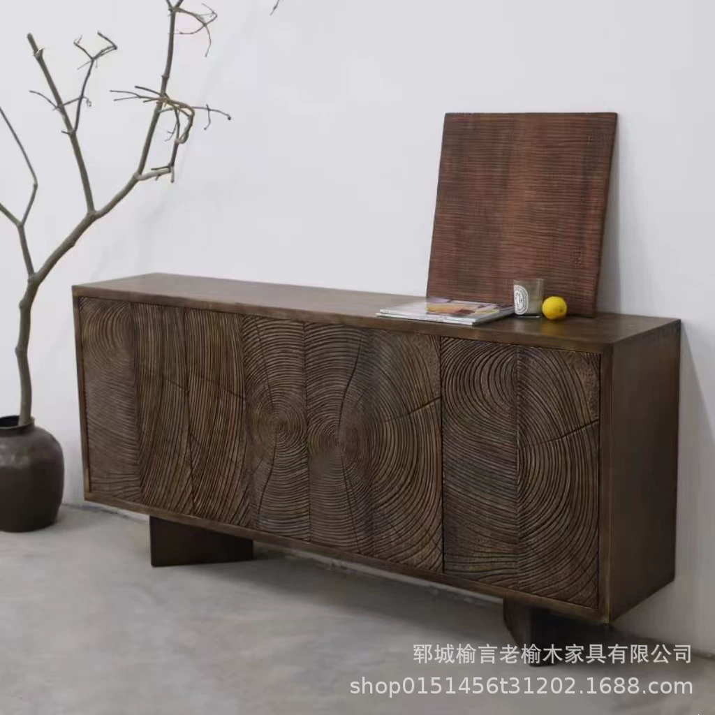 Старый буфет из ивы в стиле ваби-саби, шкаф для хранения из цельного дерева, старый ретро входной шкаф B&B, настенный шкаф