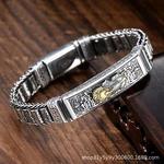 貔貅手链路路款纯银男士复古可转动珠18个性女情侣霸气宽版手链批