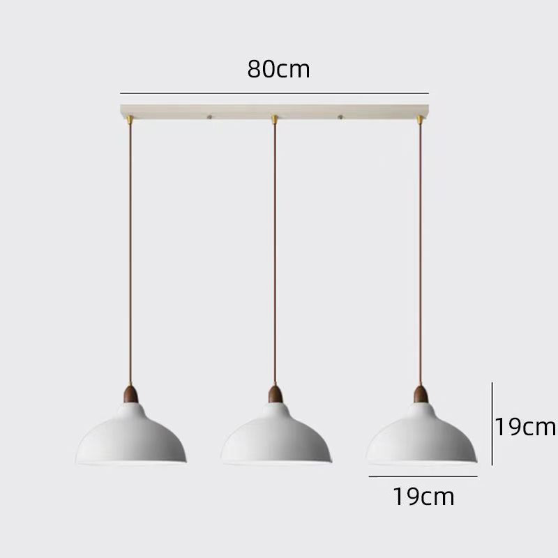 Three-head small white long plate combination chandelier