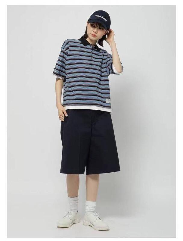 niko and ニコ サマー新作 レディース 半袖 カレッジ風 ストライプ ポロシャツ Tシャツ トップス 234891|undefined