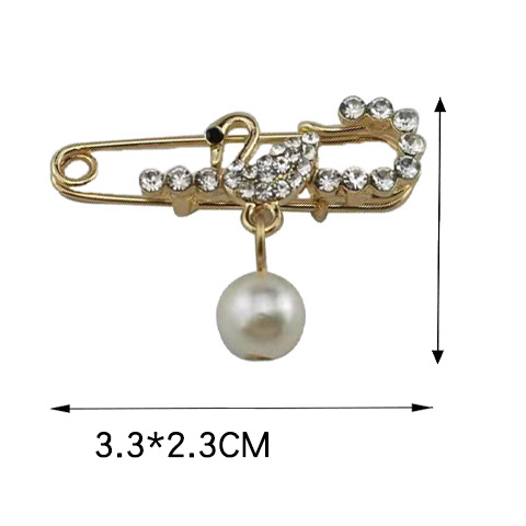 Corea del Sur de alta calidad aleación ramillete ropa ajustada a la cintura anti-exposición hebilla pequeño Cisne broche de las mujeres simple todo-fósforo PIN image 13
