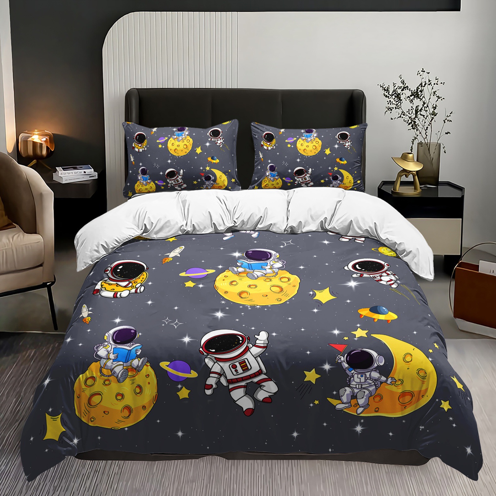 Transfronterizo textil doméstico astronauta suave impresión digital abrasión quilt kit fuente soporte de fábrica TEMU / JIT