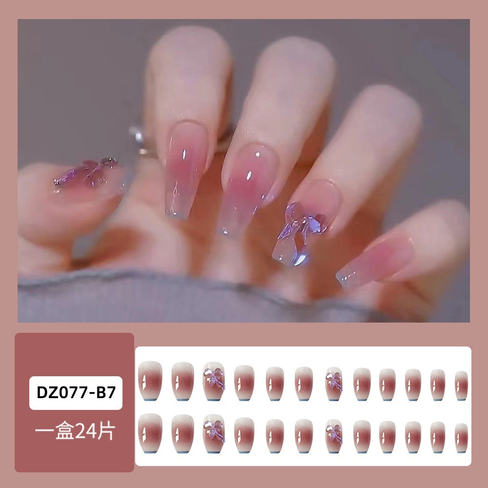 Tiktok mejor vendido diamante pieza de uñas arte de uñas parche de uñas falso avanzado desgaste hecho a mano de uñas producto terminado largo al por mayor