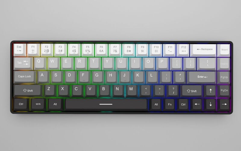 GK68 カスタマイズ可能な有線/無線 Bluetooth メカニカルキーボード 小型で持ち運びに便利 オフィス、eスポーツ、ゲーム用 発光 レッドスイッチ|undefined