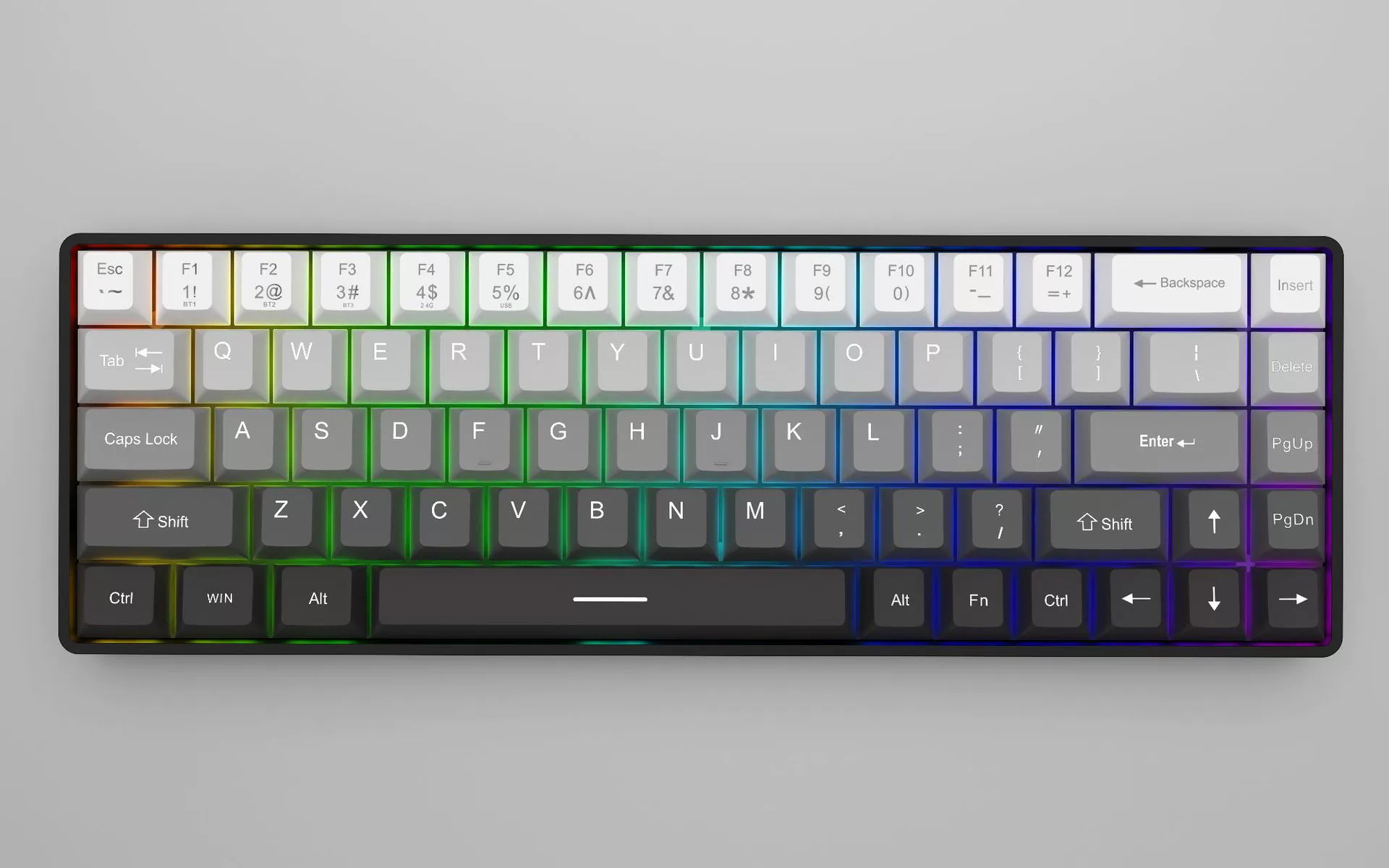GK68 настроенная проводная беспроводная Bluetooth механическая клавиатура маленький портативный офис киберспорт игровой светящийся красный ось