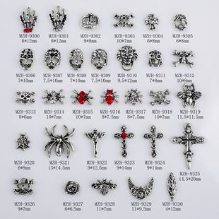 Nail jewelry nail decorations alloy three-dimensional small accessories retro style cross Halloween nail drill accessories